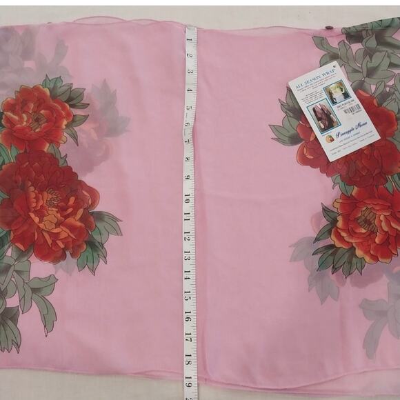 Pineapple Moon Floral Chiffon Shawl Scarf Duster Wrap New - Picture 11 of 12